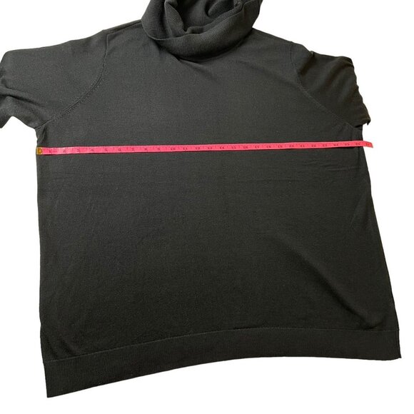 Kerisma Womens M/L Short Sleeve Turtle Neck Oversized Mercerized Wool Blend Top - Picture 3 of 7